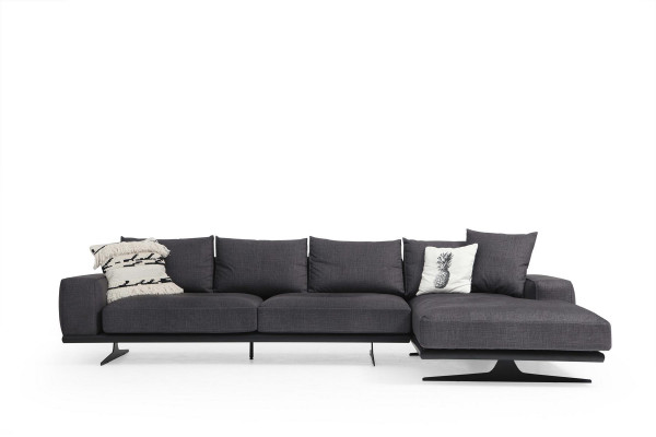 Hoekbank L-vorm Fauteuil Bank Woonkamer Grijs Modern Stof Bankstellen Zitplaatsen