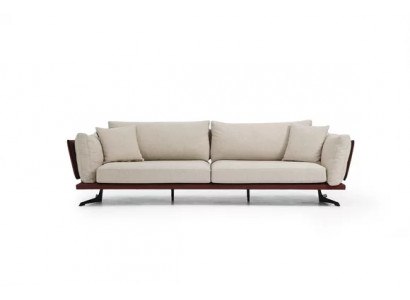 Tweezitsbank 2-zits stof beige modern design woonkamer luxe