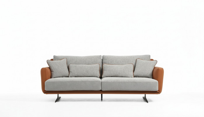 Dries zitsbank 3-zits stof Oranje Modern design Woonkamer Grijs