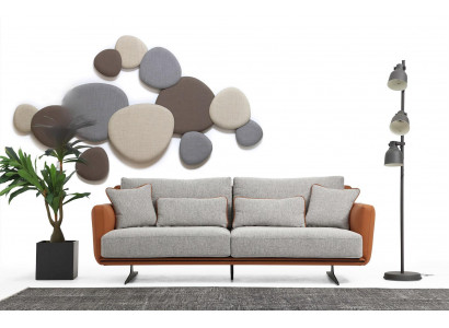 Dries zitsbank 3-zits stof Oranje Modern design Woonkamer Grijs