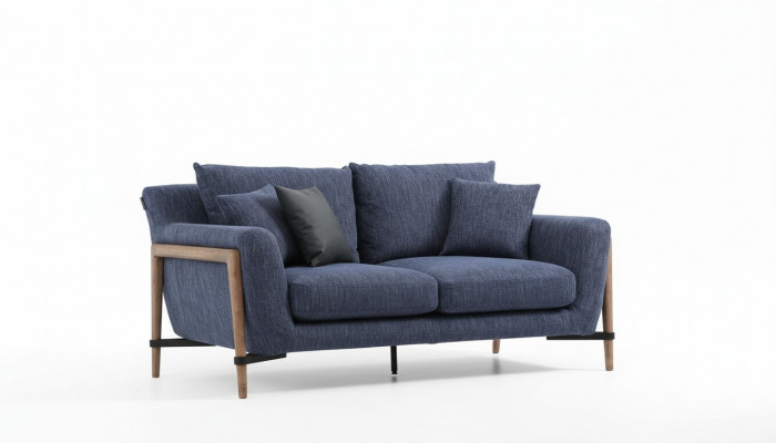 Tweezitsbank 2-zits stoffen sofa's modern design woonkamer blauw