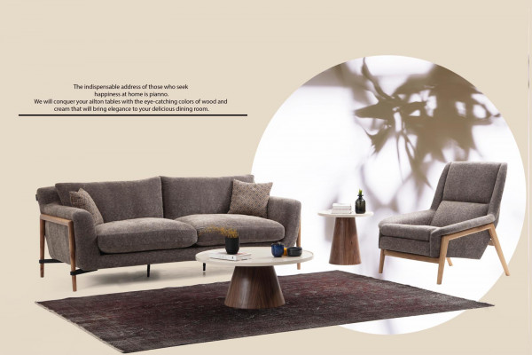 Vierzits bankstel 4-zits stoffen banken Modern design Woonkamer Grijs