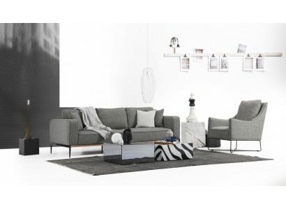 Bankstel 4-zits fauteuil Vierzitter Stoffen bankstellen Modern Design Grijs