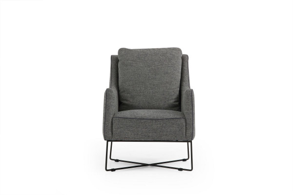 Fauteuil Oorfauteuil Zitter Cocktailsstoel Stof Woonkamer Modern Grijs