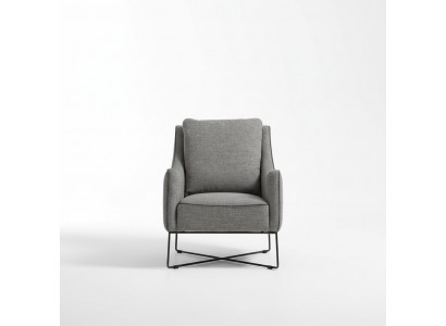 Fauteuil Oorfauteuil Zitter Cocktailsstoel Stof Woonkamer Modern Grijs