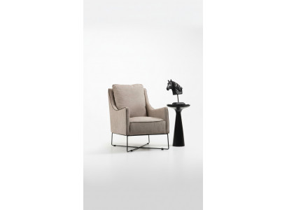 Oorfauteuil Fauteuil Zitmeubel Cocktailstoel Stof Woonkamer Modern Beige