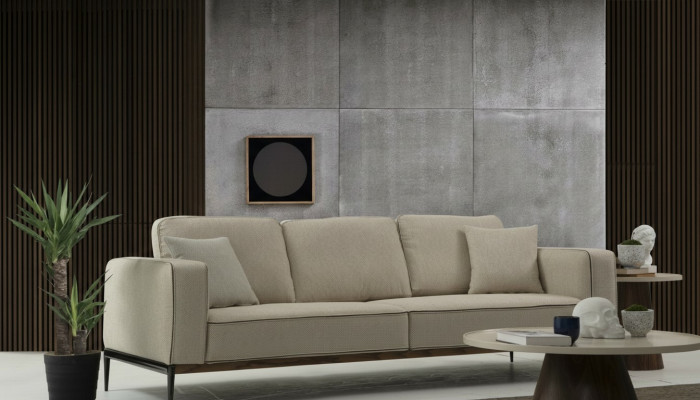 Bankstel Vierzitter 4-zits Stoffen Banken Modern Ontwerp Woonkamer Beige
