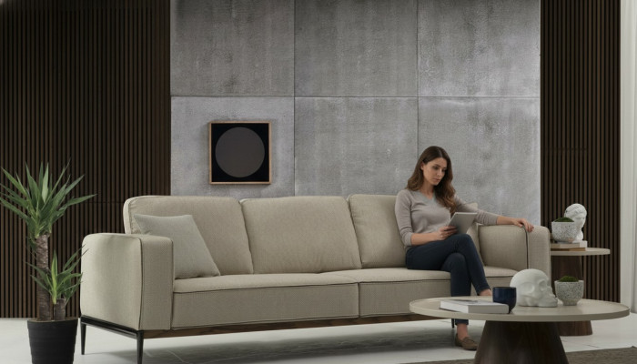 Bank Driedeck Couch Stof Modern Sofas Ontwerp Woonkamer Beige
