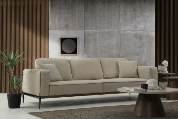 Bank Driedeck Couch Stof Modern Sofas Ontwerp Woonkamer Beige