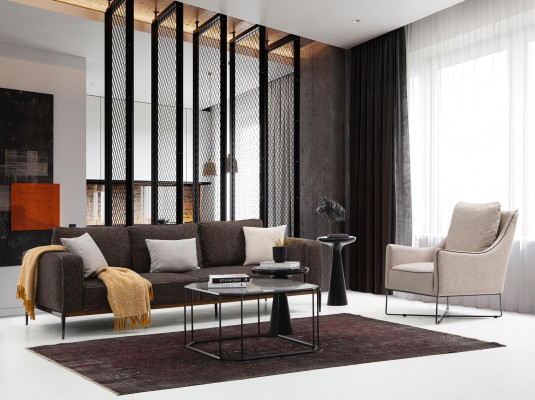 Vierzitsbank 4-zits Stoffen banken Modern design Woonkamer Grijs