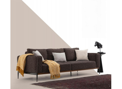 Dries-zitsbank 3-zitter Stof Modern Sofa Ontwerp Woonkamer Grijs
