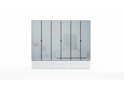 Kledingkast Kast Hout Modern Wit Spiegel Kleding Slaapkamer