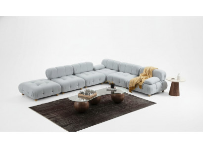 Hoekbank Bank Stof Woonkamer Banken Hoek Grijs Modern Polyester Ontwerp