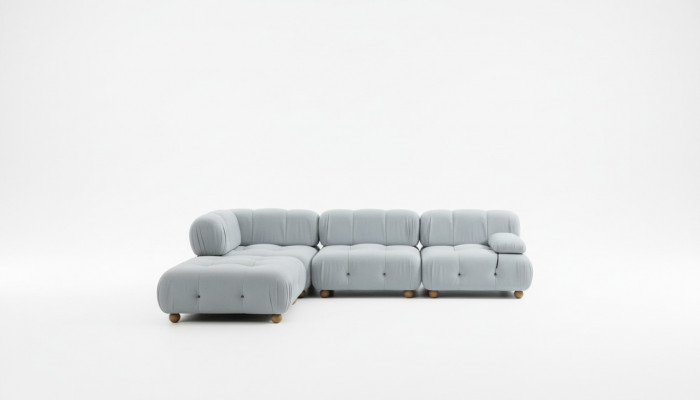 Hoekbank Bank Stof Woonkamer Bankstellen Hoek Grijs Modern Polyester Ontwerp