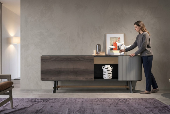 Dressoir houten dressoir buffetkast kast eetkamer modern zwart