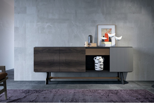 Dressoir houten dressoir buffetkast kast eetkamer modern zwart