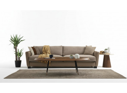 Bank 4-zits Vierzits Modern Stof Beige Bankstellen Design Woonkamer