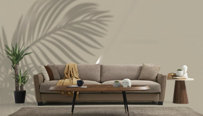 Bankstel 3-zits Driezits Moderne Stof Beige Bankstellen Design Woonkamer