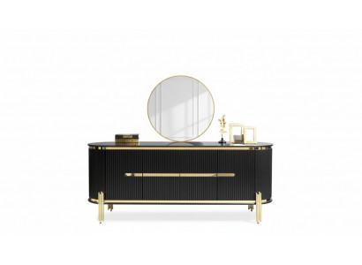Modern dressoir van roestvrij staal meubels dressoir kast kast zwart nieuw.