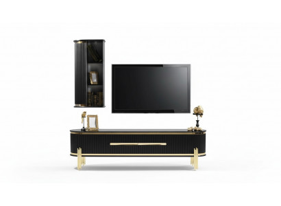 Modern lowboard luxe RTV tv-standaard woonkamermeubilair zwart goud