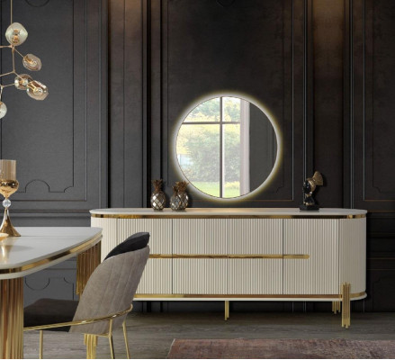 Luxe dressoir commode houten dressoir kast eetkamer modern wit
