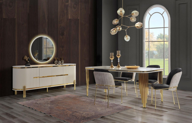 Luxe dressoir commode houten dressoir kast eetkamer modern wit