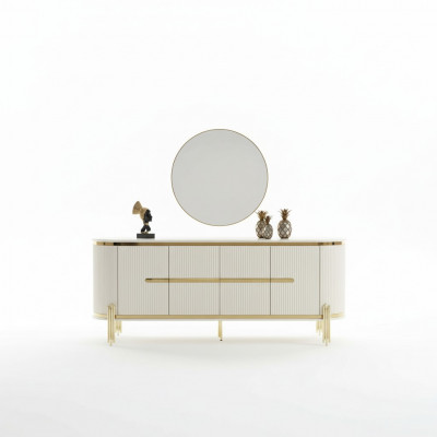 Luxe dressoir commode houten dressoir kast eetkamer modern wit