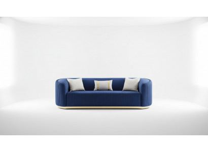 Roestvrijstalen driezits luxueuze sofa blauw woonkamermeubilair gestoffeerde banken.