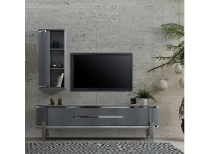 TV-standaard RTV Lowboard planken dressoir tafel Modern Grijs Luxe Nieuw