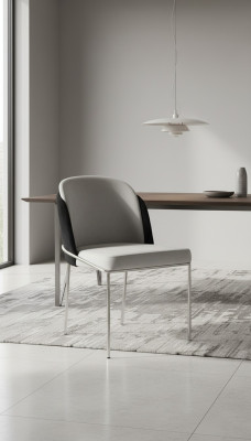 Stoel eetkamerstoel keukenstoel fauteuil luxe grijs modern eetkamer