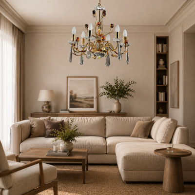 Moderne kristallen kroonluchter plafondlamp plafondpracht hangende kristallen lamp