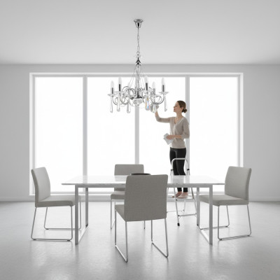 Zilveren luster hangende kroonluchter kroonluchter luxelamp moderne kunst