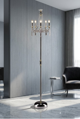 Kristallen vloerlamp Staande lamp Staande luxe verlichting Lampenlamp Zilver