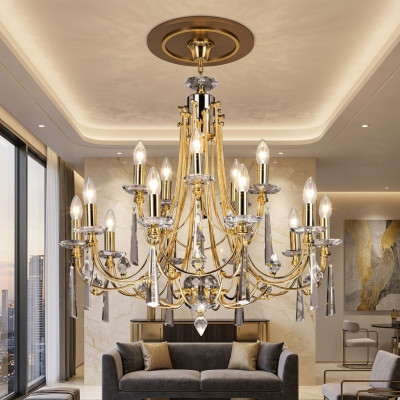 Luxe kroonluchter plafondlamp kroonluchter plafondlamp goudkristal.