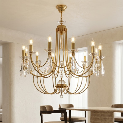 Luxe Crystal Kroonluchter Plafondlamp Hanglamp Plafonnière Goud Kunst