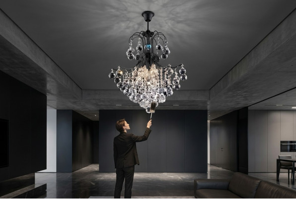 Lüster Art Luxus Plafondlamp Kroonluchter Hanglampen Zilver