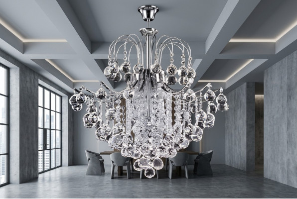 Plafondlamp Kroonluchter Plafondkristallamp Lampen Luxe Kroonluchter Zilver