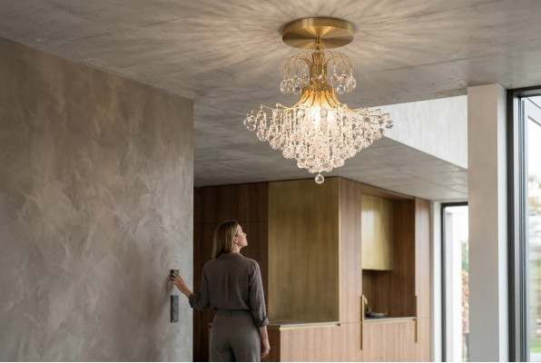 Luxe kroonluchter plafondlamp kroonluchter gouden koninklijke luchter