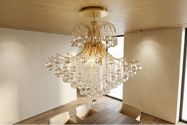 Luxe kroonluchter plafondlamp kroonluchter gouden koninklijke luchter
