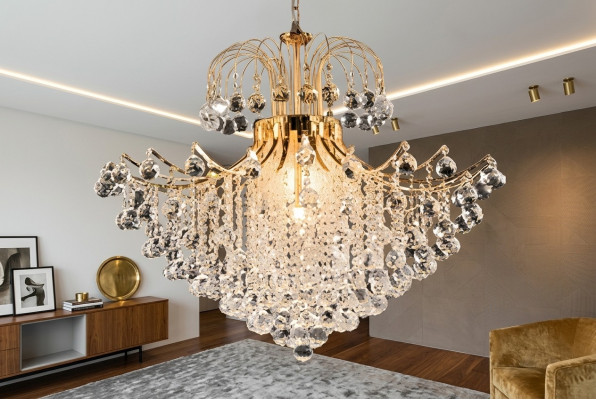 Luxe kroonluchter plafondlamp plafondlampen lampen goud kunst