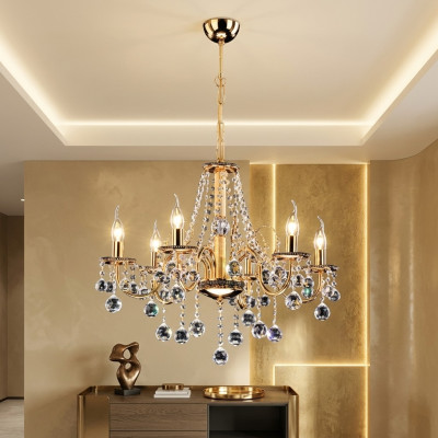 Gouden kroonluchter Kristallen kroonluchter Hanglamp Plafondlamp