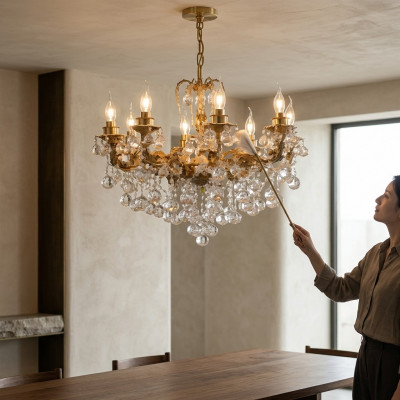 Luxe kroonluchter plafondlamp plafondlamp kristal kunst goud