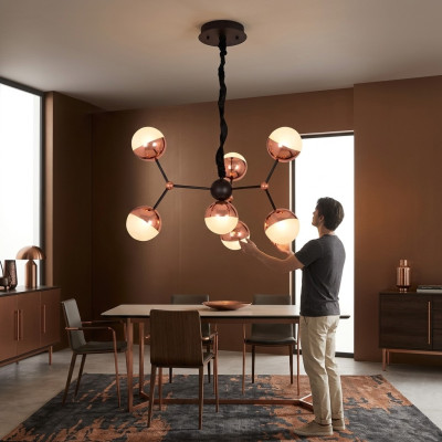 Ronde kroonluchter plafondlamp lichtkroon Gouden design Moderne stijl