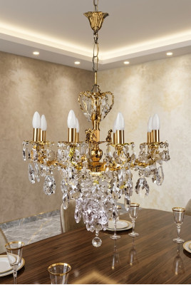 Kroonluchter Plafondlamp Plafondlamp Gouden Luxe Kunst Kristal