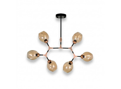 Plafondlamp kroonluchter kroonluchter plafondlamp modern glas beige nieuw