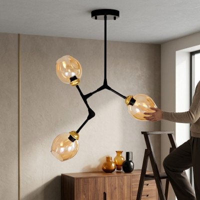 Lampen luchter kroonluchter plafondlamp plafonnière goud modern glas