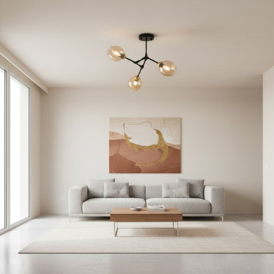 Lampen luchter kroonluchter plafondlamp plafonnière goud modern glas