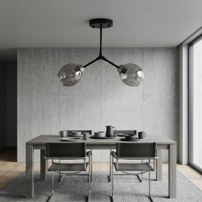 Plafondlamp kroonluchter hanglamp lampen glas zwart.