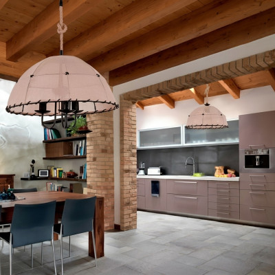 Plafondlamp Hanglamp Kroonluchter Kandelaar Lamp Beige Modern Touw