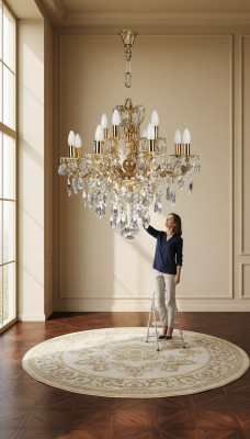 Luxe plafondlamp kroonluchter plafondlamp kristal goud